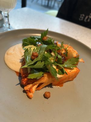 Cauliflower steak (too much parsley)  at Schwein in Vienna