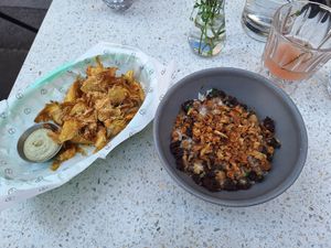 Artichokes and Tan Tan Tofu at Schwein in Vienna