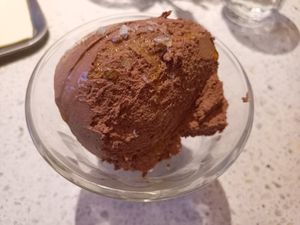 Vegan Chocolate Mousse with fleur de sel at Schwein in Vienna