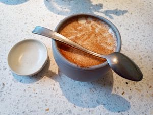 Chai latte with homemade chai sirup at Schwein in Vienna