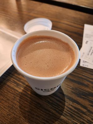 Hot chocolate with oat milk at CICON in Kyoto