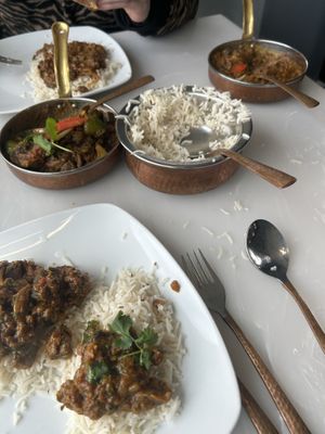 Curries  at Taste of India in Lincoln City