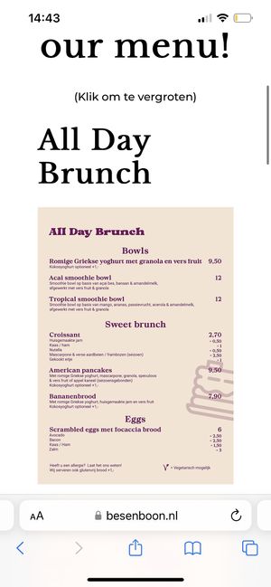 Brunch opties  at Bes & Boon in Eindhoven