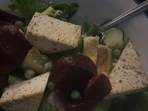 Delicious salad I made with all the TJ ingredients I bought!  at Trader Joe's in Rochester