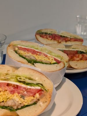 Bagel close up at Pureun Deli - 푸른델리 in Seoul