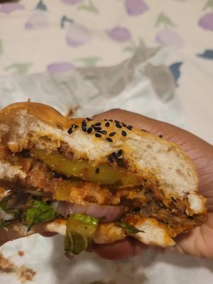 Vegan seagal burger at Good Flippin Burgers in Mumbai