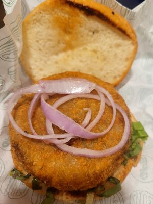 Mushroom and bean burger (Veganised - ask for no butter and mayo) at Good Flippin Burgers in Mumbai