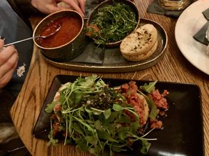 Vegane Tomatensuppe and Bruschetta  at ALEX - Jungfernstieg 54 in Hamburg