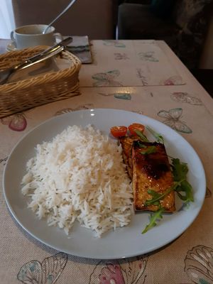 Smoked tofu w/ basmati at Pure Taste in Petrozavodsk