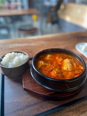 Kaffeinie Place - Vegan sundubu  at Kaffeine Place - Bar & Restaurant in Grand Rapids