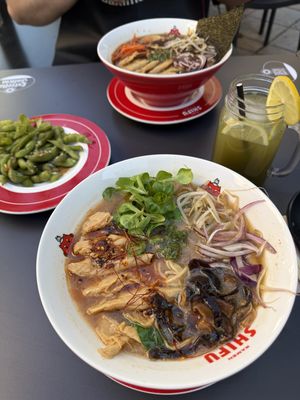 3 vegan ramen options and vegan Gyoza. The service was great, very friendly. We recommend !  at Ramen Shifu in Fuengirola