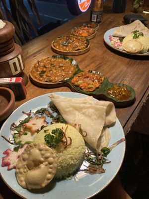 Chickpea curry set  at SaltyBeer Restaurant and Bar in Hikkaduwa