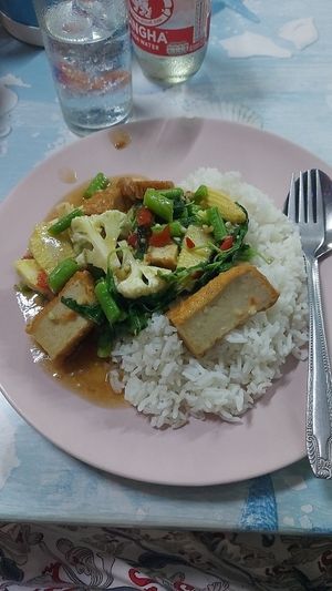Phad krapow at Tip Samed Restaurant in Koh Samet