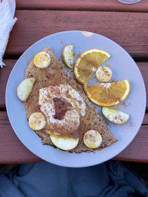 Vegan pancake at Laibon in Cesky Krumlov