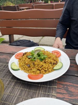 King mushrooms with walnuts and bulgur   at Laibon in Cesky Krumlov