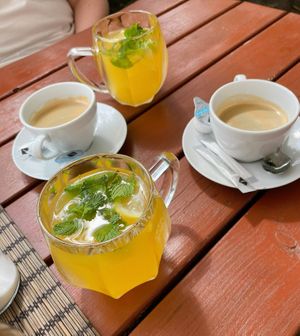 Coffees and lemonades at Laibon in Cesky Krumlov