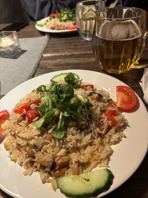 Fried rice with tofu  at Laibon in Cesky Krumlov