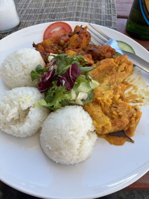 Indian vegetables with rice   at Laibon in Cesky Krumlov