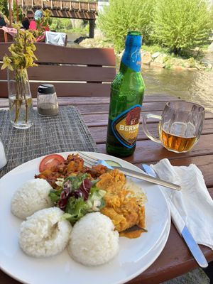 beautiful setting outside  at Laibon in Cesky Krumlov