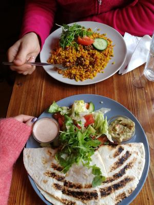 Laibur and Quesadilla at Laibon in Cesky Krumlov
