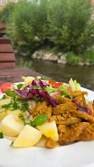 Soy steak at Laibon in Cesky Krumlov