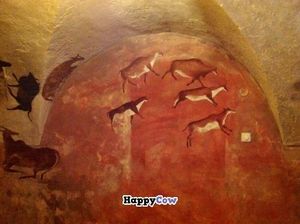 Cave paintings in the entrance to Laibon! at Laibon in Cesky Krumlov