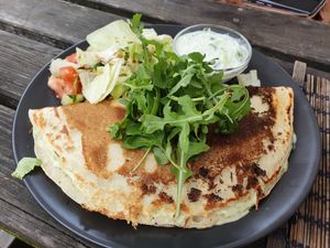 Buckwheat pancake at Laibon in Cesky Krumlov