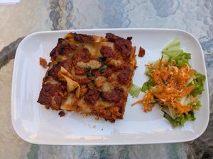 vegane Lasagne at Rico y Sano in La Gomera