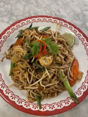 Vegan pad thai - just ask to remove eggs from vegetarian option  at Rosa's Thai  in Birmingham