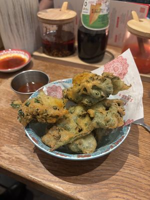 Kale tempura - excellent !  at Rosa's Thai  in Birmingham