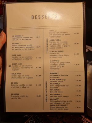 The items labeled with a green V are vegan at Djawa in Eindhoven