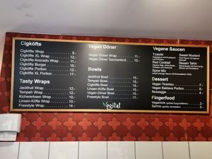 Menü at Vegitat - Klybeckstrasse in Basel