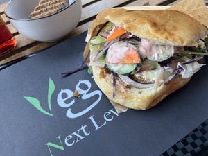 Seitan | Bread | Rote Soße 🥙  at Vegitat - Klybeckstrasse in Basel