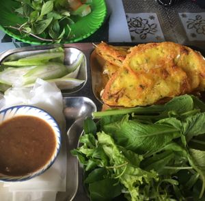 pancakes are rice  at Tam Quang Minh in Hoi An
