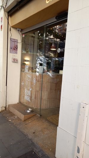 outside at Grow Yoga Cafe in Barcelona