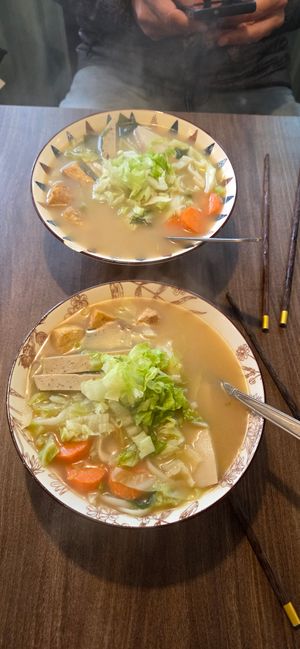 Noodle soup at An Vegan Restaurant in Lao Cai