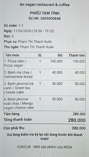  at An Vegan Restaurant in Lao Cai