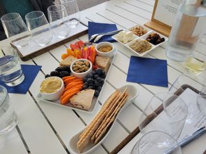 Fully vegan charcuterie board with local cheeses made in Napa! #Veganuary at Migration Winery in Napa