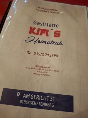Karte mit neuen Namen at Heimatruh Gaststätte in Senftenberg