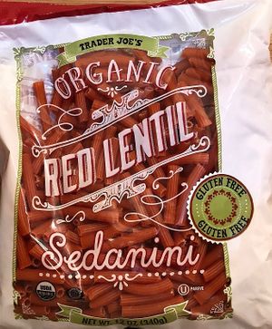 Red lentil pasta at Trader Joe's in Greenbrae