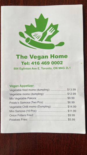 All vegan  at The Vegan Home in Toronto