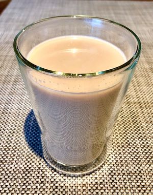 Soya latte at Taybeh Restaurant in Aqaba