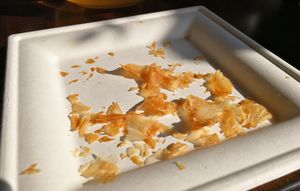 Flaky crumbs from the Vegan Croissant.😄Seriously one of the best croissants I've ever had, even when I could eat them in Paris years ago. at ID-eclair in Pasadena