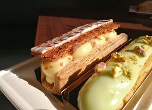 Millefeuille (Napolean) - Fire! Must order! And Pistachio Eclair. at ID-eclair in Pasadena