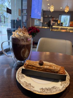 Chocolat Liegeois with espresso eclair  at ID-eclair in Pasadena