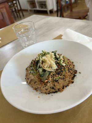Lentils hummus with vegetables and seeds  at Al Cerro in Treviglio