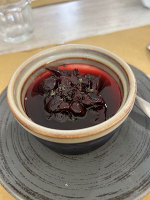 Almond panna cotta with cherries   at Al Cerro in Treviglio