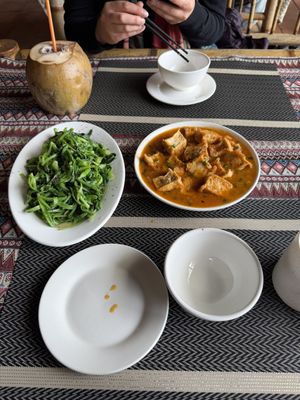 Tofu with tomato. Very tasty.  at Culture Puluong Restaurant in Thanh Hoa