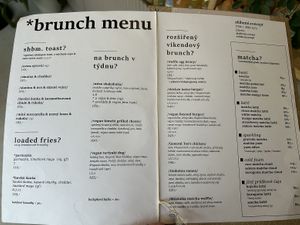 Menu with some Vegan options  at Shibumi. in Liberec