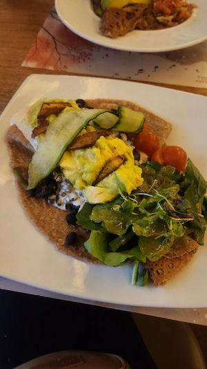 The option with beans at Crepes & Waffles - Centro Comercial Palatino in Bogota